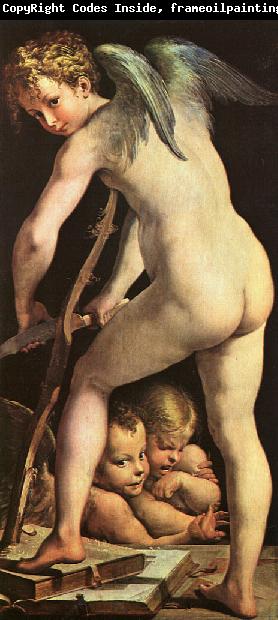 Girolamo Parmigianino Cupid Carving his Bow